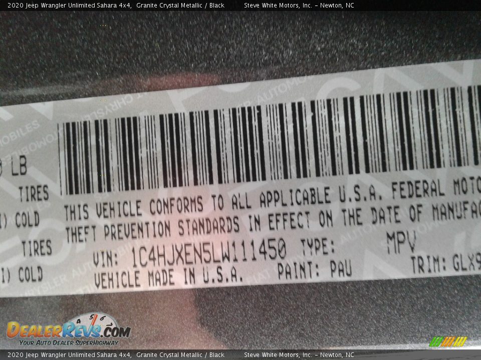 2020 Jeep Wrangler Unlimited Sahara 4x4 Granite Crystal Metallic / Black Photo #30