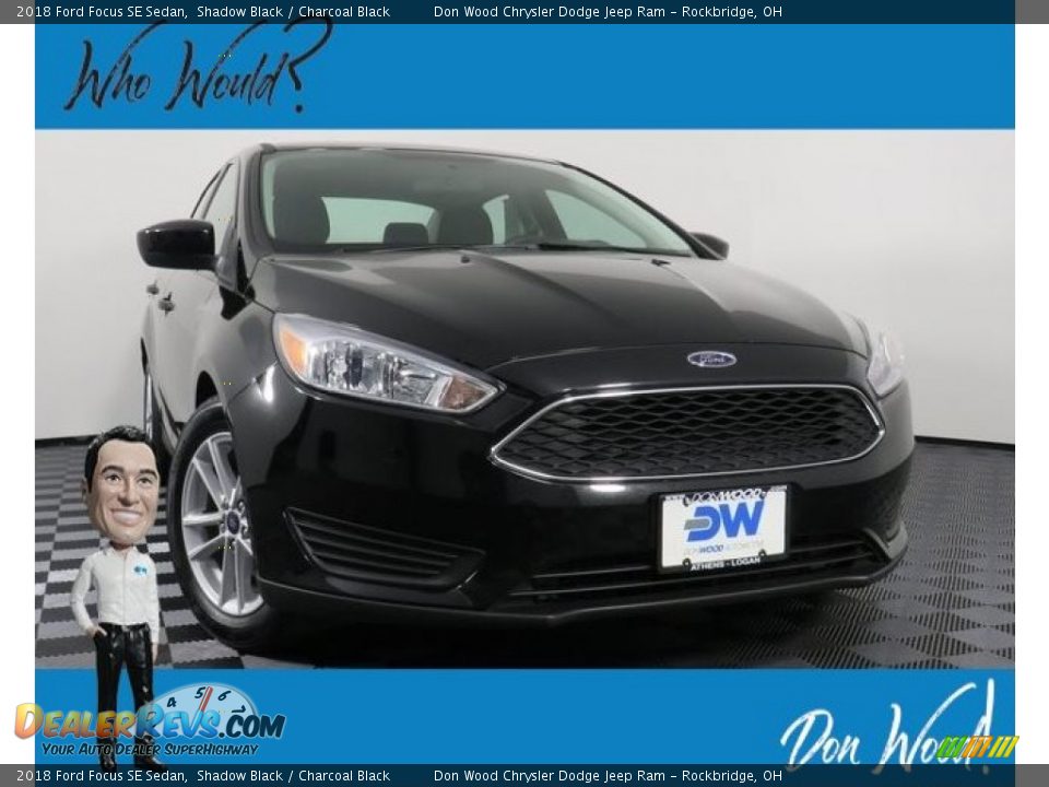2018 Ford Focus SE Sedan Shadow Black / Charcoal Black Photo #1