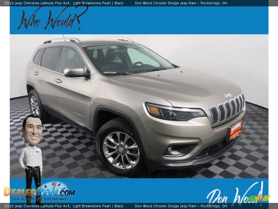 2019 Jeep Cherokee Latitude Plus 4x4 Light Brownstone Pearl / Black Photo #1