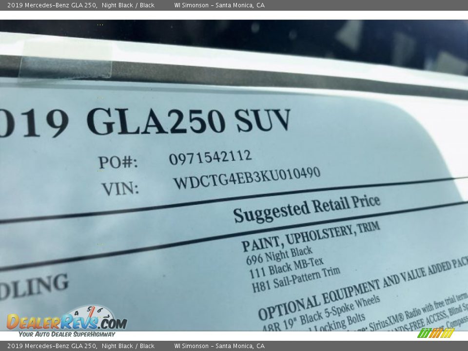 2019 Mercedes-Benz GLA 250 Night Black / Black Photo #11