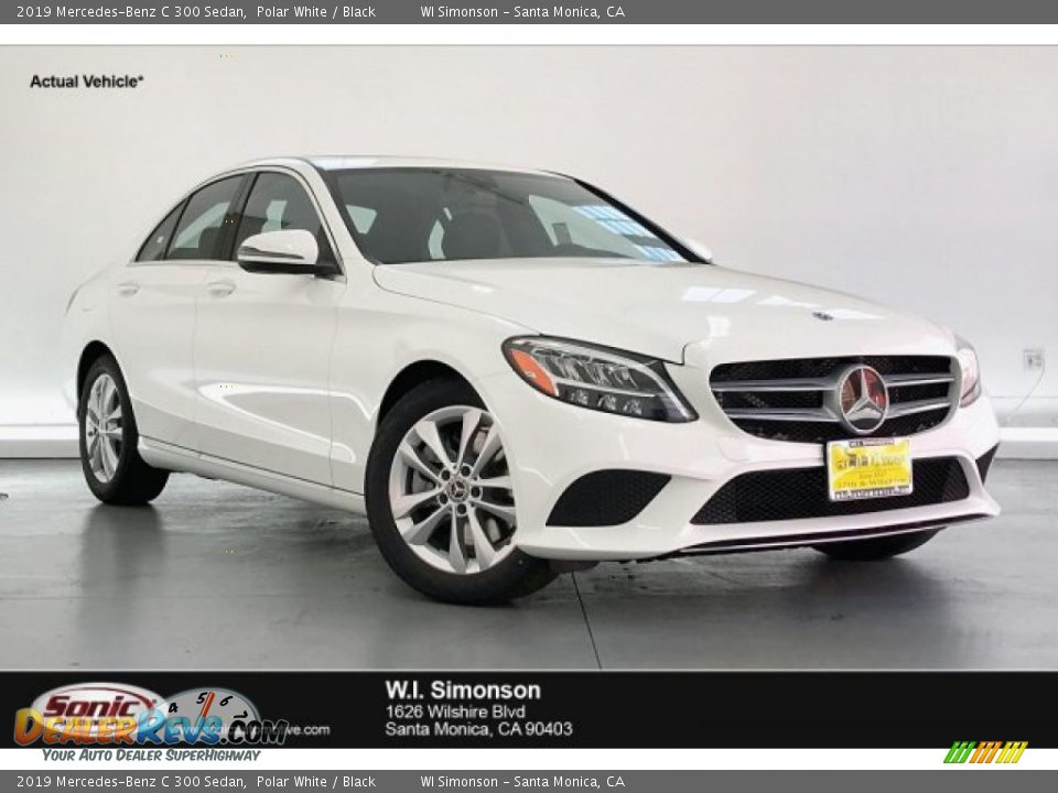 2019 Mercedes-Benz C 300 Sedan Polar White / Black Photo #1