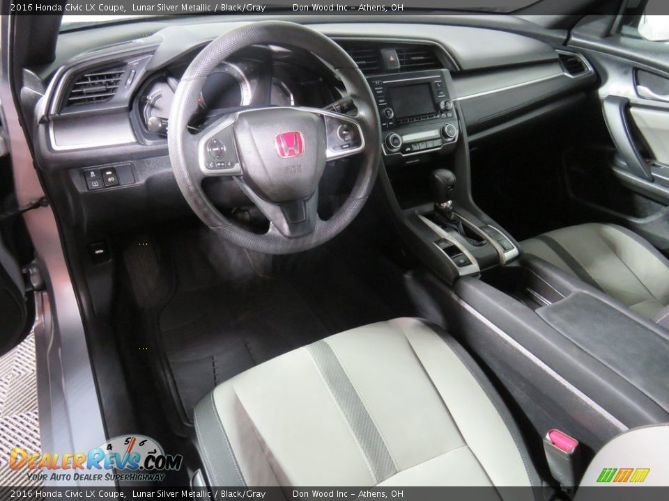 Black/Gray Interior - 2016 Honda Civic LX Coupe Photo #29