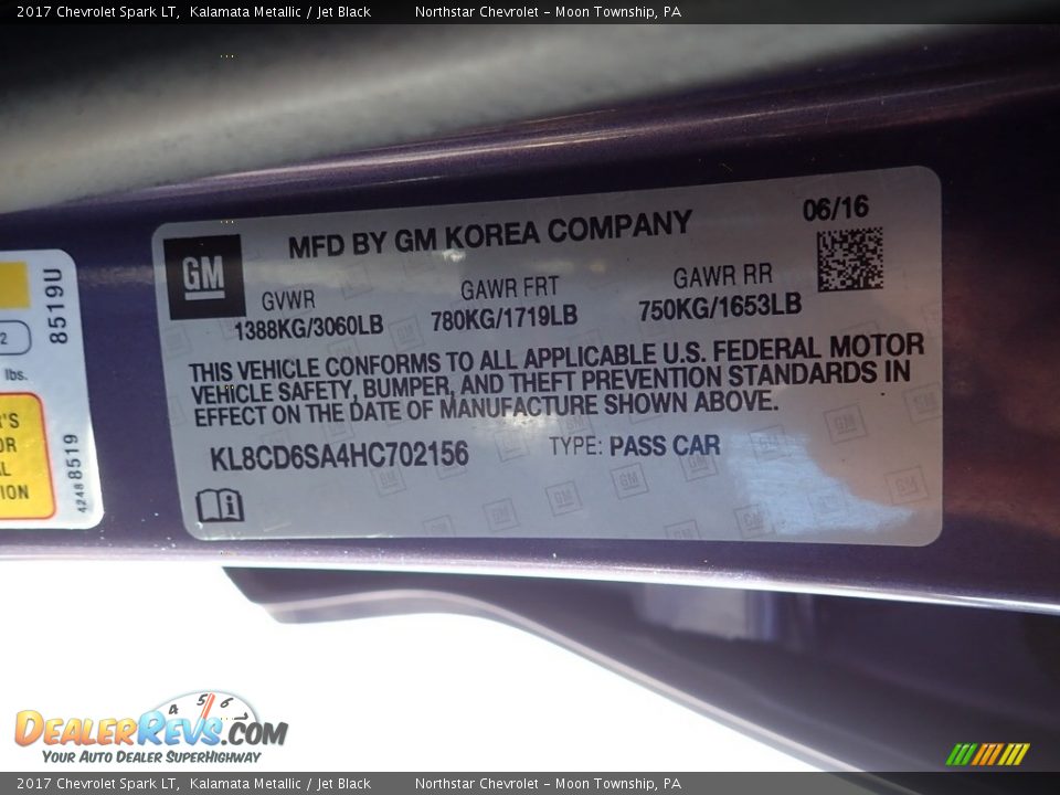 2017 Chevrolet Spark LT Kalamata Metallic / Jet Black Photo #28