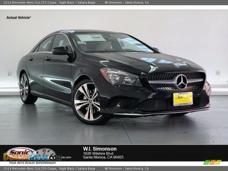2019 Mercedes-Benz CLA 250 Coupe Night Black / Sahara Beige Photo #1