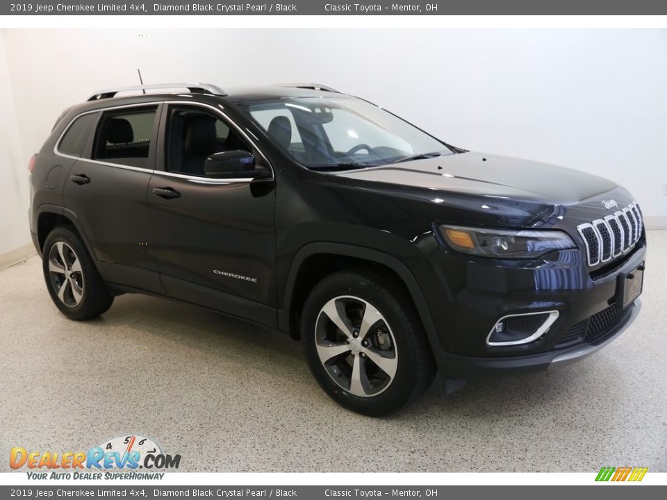 2019 Jeep Cherokee Limited 4x4 Diamond Black Crystal Pearl / Black Photo #1