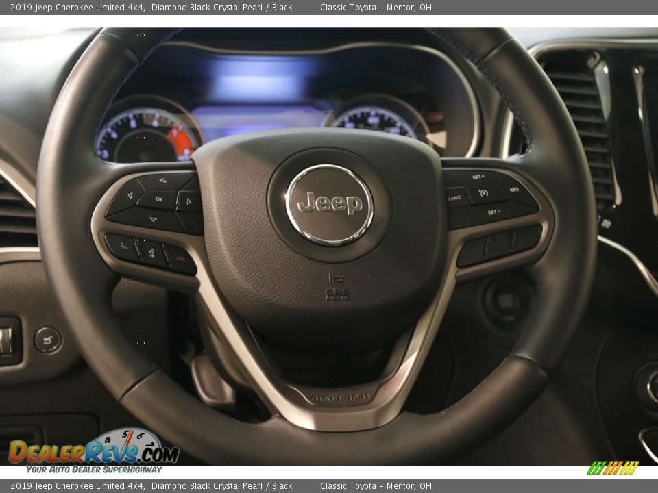 2019 Jeep Cherokee Limited 4x4 Diamond Black Crystal Pearl / Black Photo #7