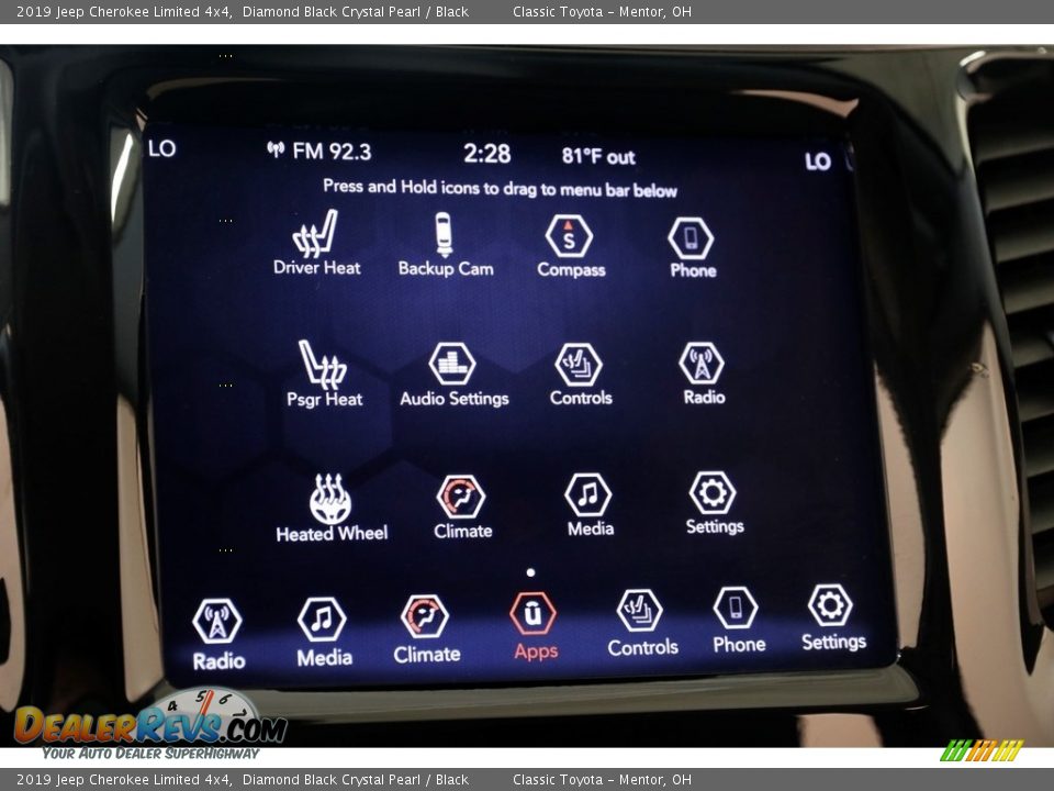 2019 Jeep Cherokee Limited 4x4 Diamond Black Crystal Pearl / Black Photo #13