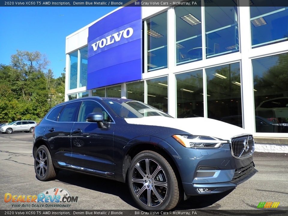 2020 Volvo XC60 T5 AWD Inscription Denim Blue Metallic / Blonde Photo #1
