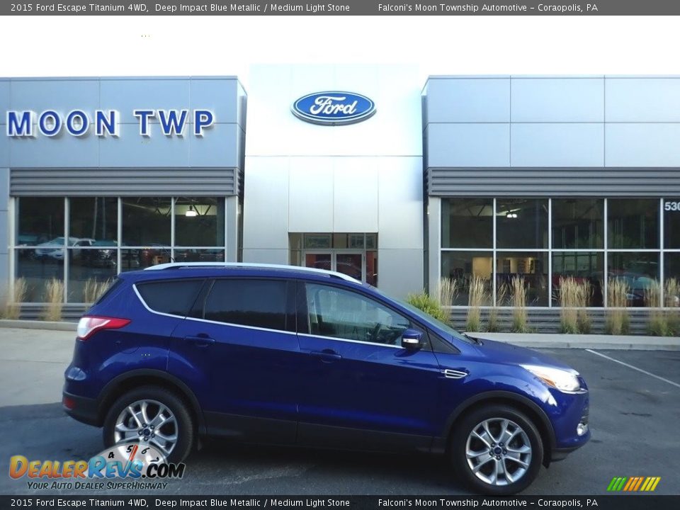 2015 Ford Escape Titanium 4WD Deep Impact Blue Metallic / Medium Light Stone Photo #1