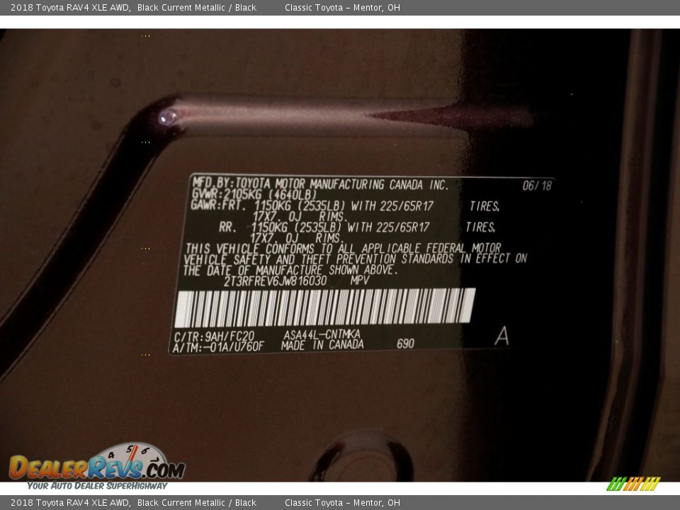 2018 Toyota RAV4 XLE AWD Black Current Metallic / Black Photo #20