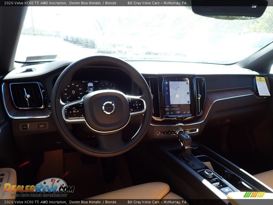 2020 Volvo XC60 T5 AWD Inscription Denim Blue Metallic / Blonde Photo #9