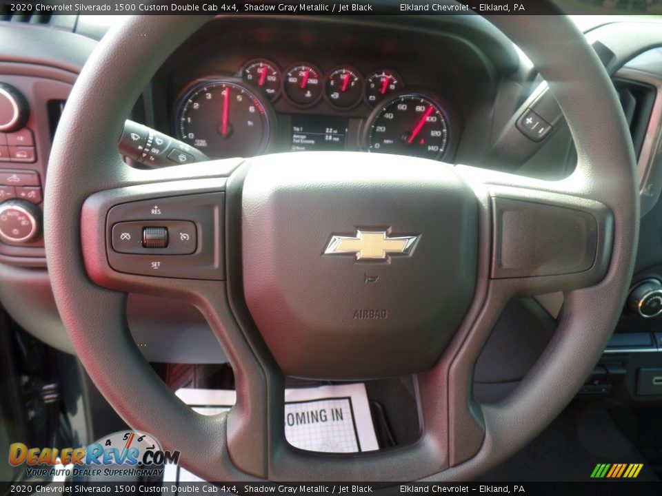 2020 Chevrolet Silverado 1500 Custom Double Cab 4x4 Shadow Gray Metallic / Jet Black Photo #22
