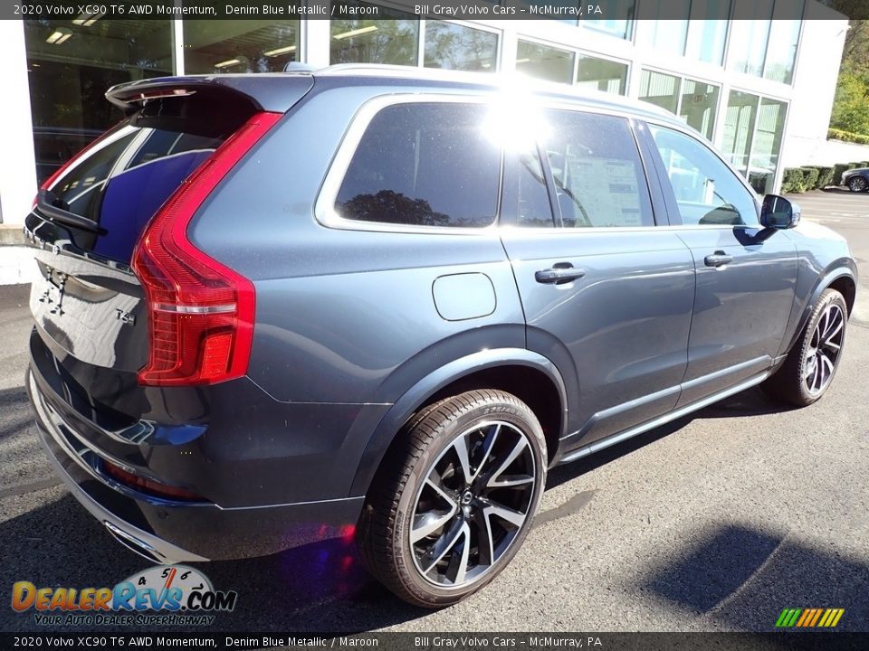 2020 Volvo XC90 T6 AWD Momentum Denim Blue Metallic / Maroon Photo #2