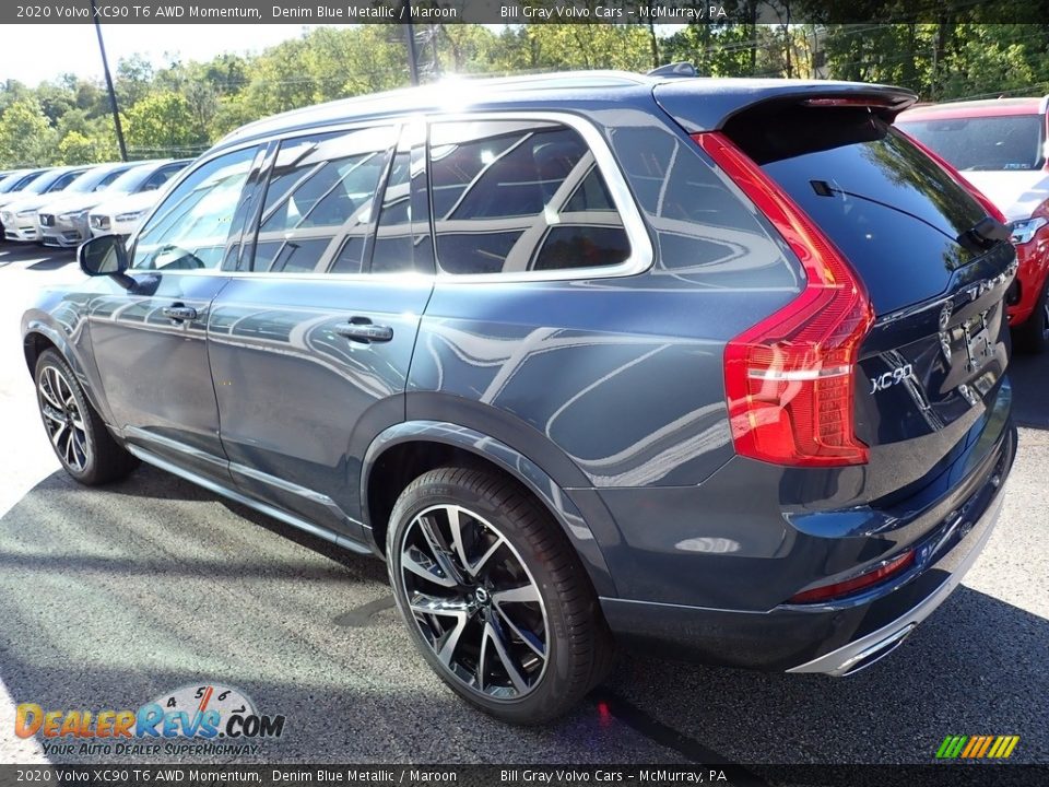 2020 Volvo XC90 T6 AWD Momentum Denim Blue Metallic / Maroon Photo #4