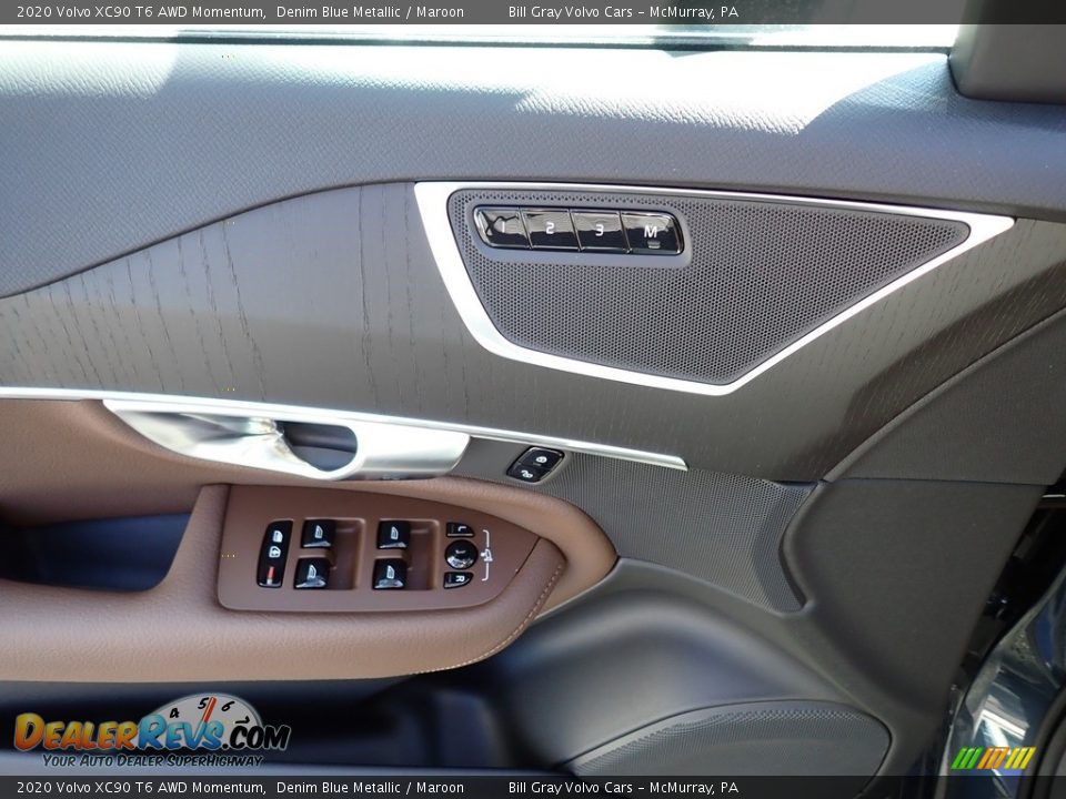 2020 Volvo XC90 T6 AWD Momentum Denim Blue Metallic / Maroon Photo #10