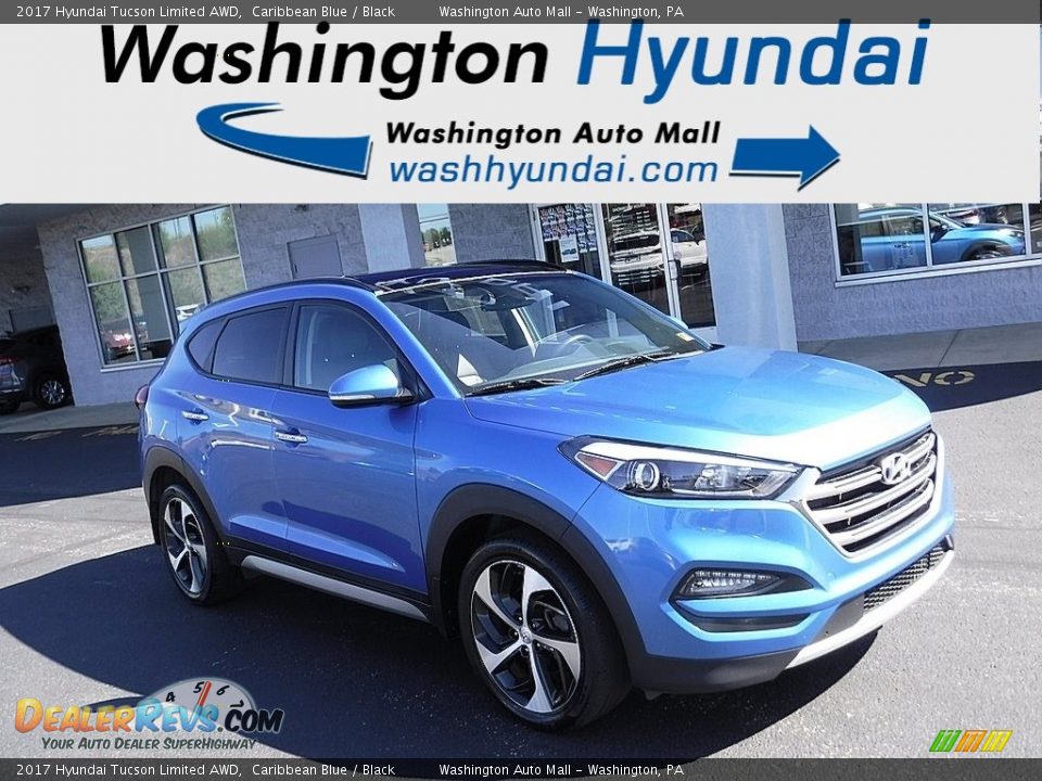 2017 Hyundai Tucson Limited AWD Caribbean Blue / Black Photo #1