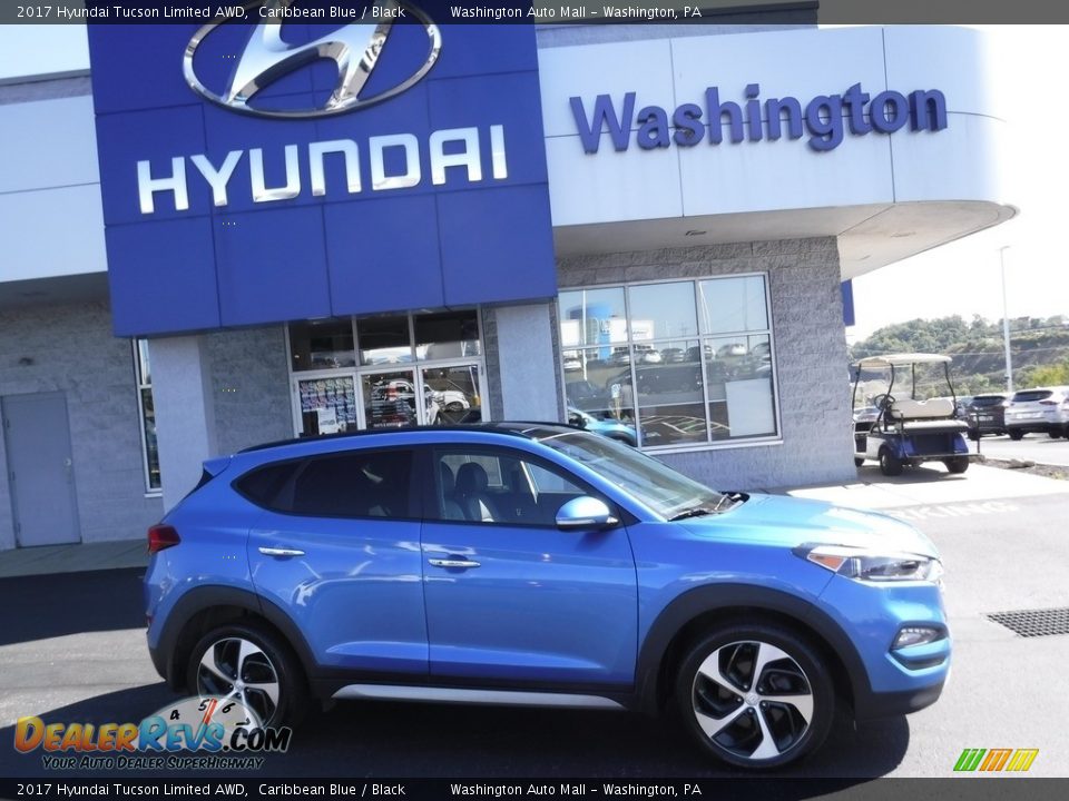 2017 Hyundai Tucson Limited AWD Caribbean Blue / Black Photo #2