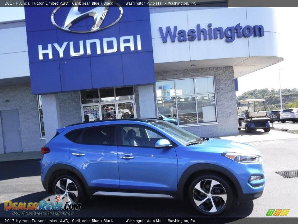 2017 Hyundai Tucson Limited AWD Caribbean Blue / Black Photo #2