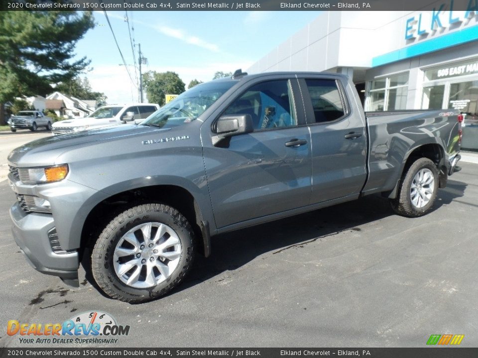 2020 Chevrolet Silverado 1500 Custom Double Cab 4x4 Satin Steel Metallic / Jet Black Photo #4