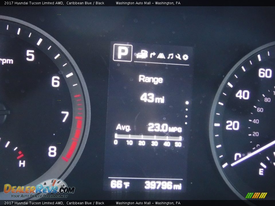 2017 Hyundai Tucson Limited AWD Caribbean Blue / Black Photo #33