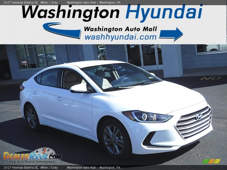 2017 Hyundai Elantra SE White / Gray Photo #1