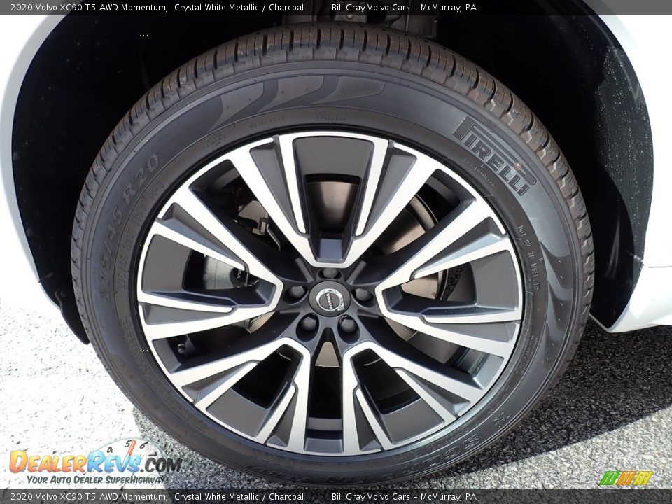 2020 Volvo XC90 T5 AWD Momentum Crystal White Metallic / Charcoal Photo #6