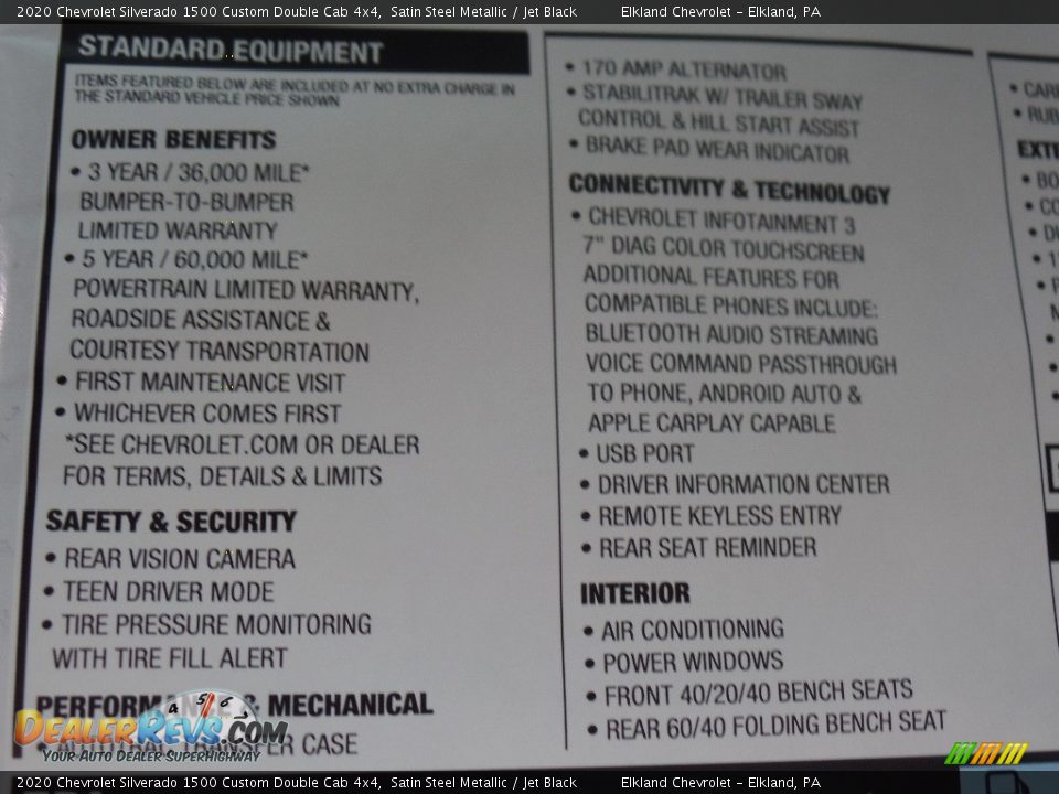2020 Chevrolet Silverado 1500 Custom Double Cab 4x4 Satin Steel Metallic / Jet Black Photo #36