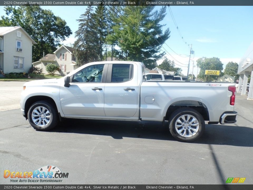 2020 Chevrolet Silverado 1500 Custom Double Cab 4x4 Silver Ice Metallic / Jet Black Photo #9