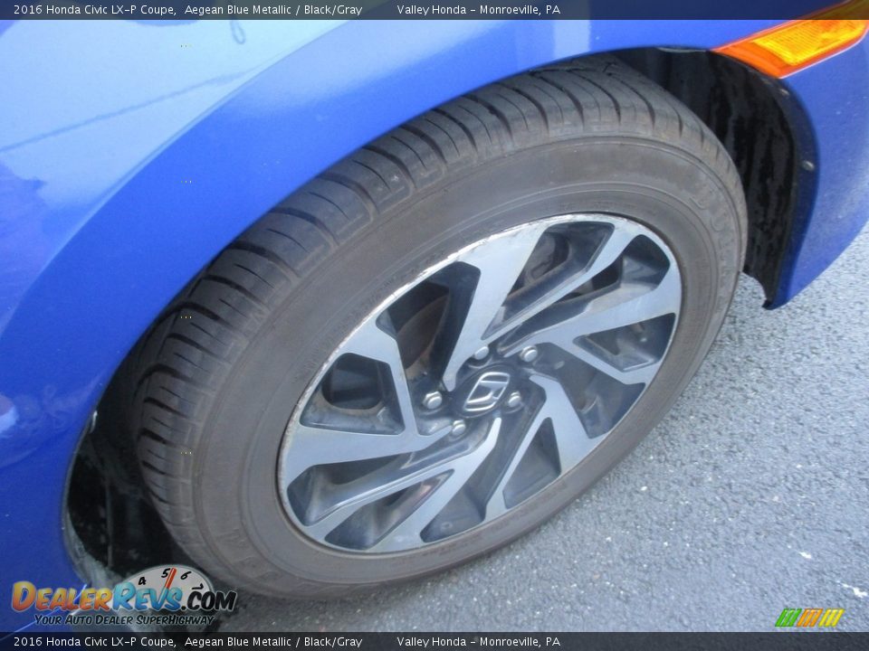 2016 Honda Civic LX-P Coupe Aegean Blue Metallic / Black/Gray Photo #6