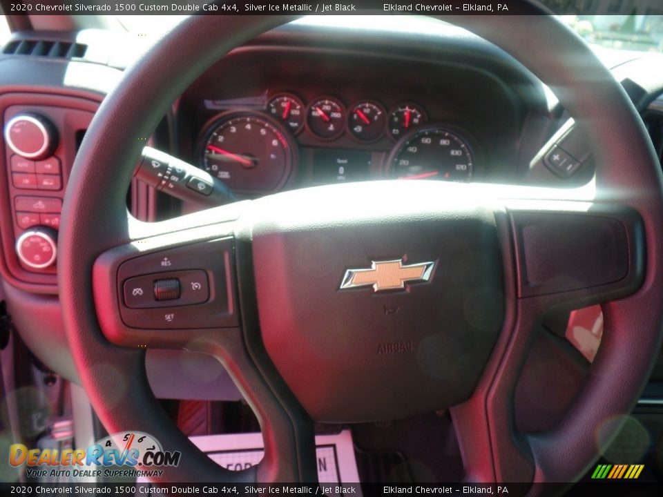 2020 Chevrolet Silverado 1500 Custom Double Cab 4x4 Silver Ice Metallic / Jet Black Photo #19