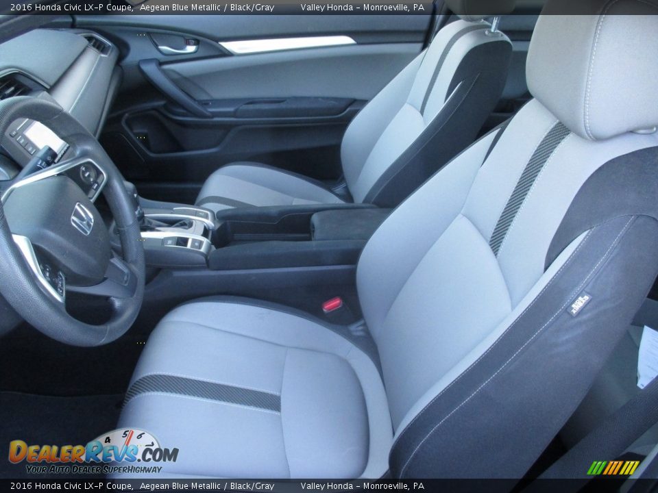 2016 Honda Civic LX-P Coupe Aegean Blue Metallic / Black/Gray Photo #11