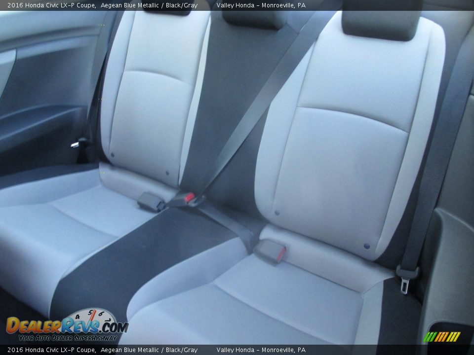 2016 Honda Civic LX-P Coupe Aegean Blue Metallic / Black/Gray Photo #12