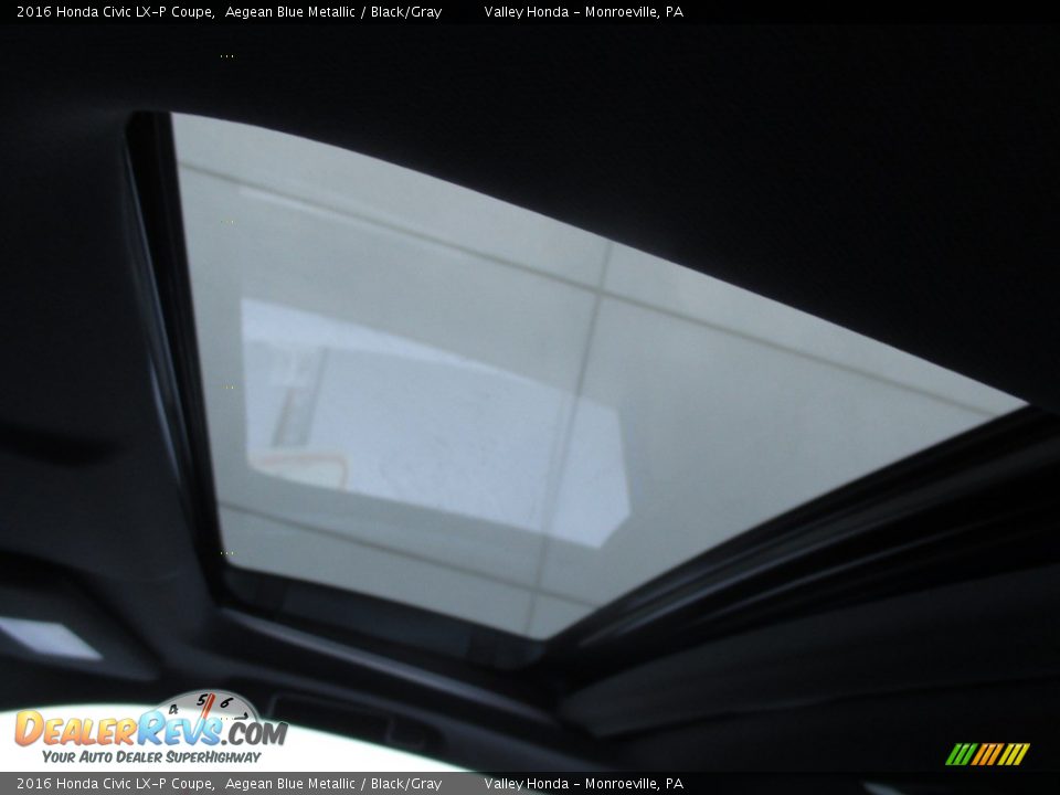 2016 Honda Civic LX-P Coupe Aegean Blue Metallic / Black/Gray Photo #13