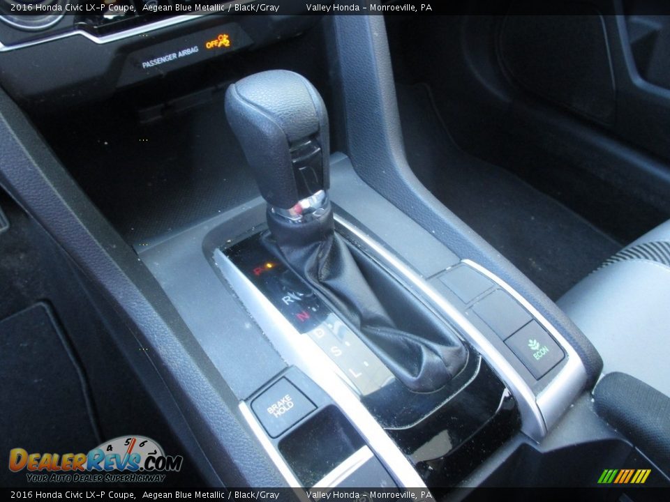 2016 Honda Civic LX-P Coupe Aegean Blue Metallic / Black/Gray Photo #15