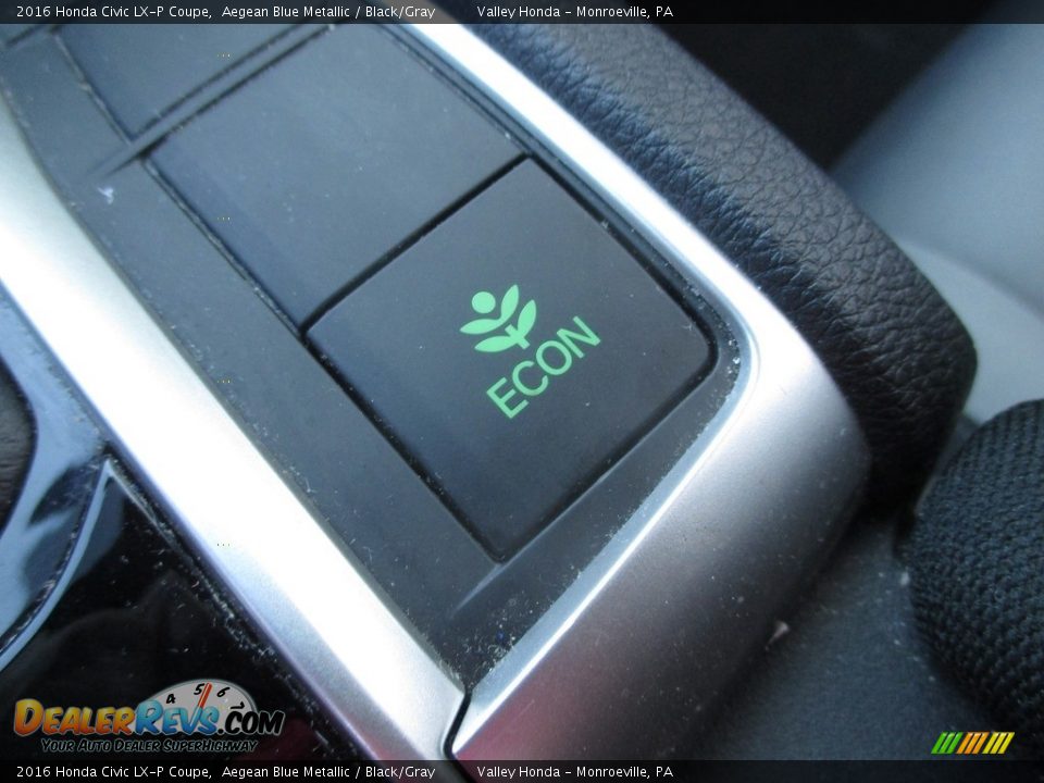 2016 Honda Civic LX-P Coupe Aegean Blue Metallic / Black/Gray Photo #18