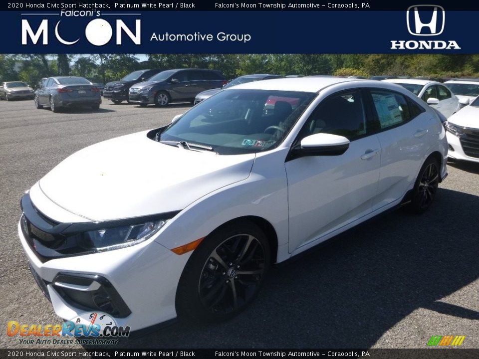 2020 Honda Civic Sport Hatchback Platinum White Pearl / Black Photo #1