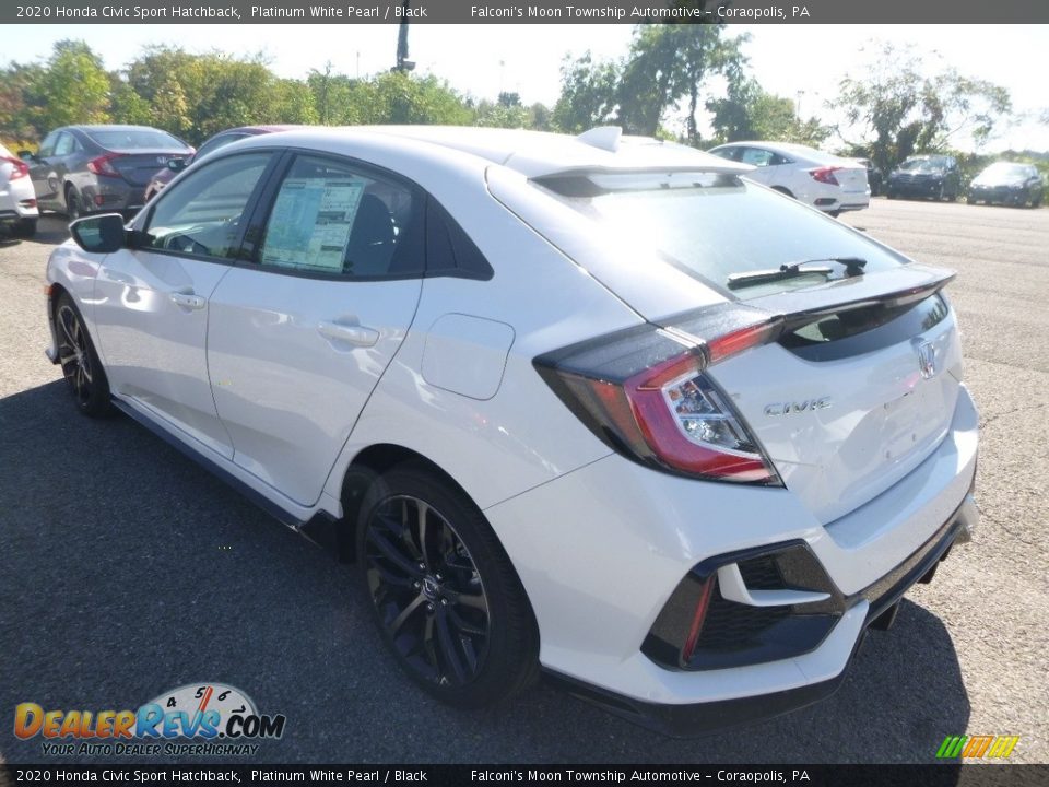 2020 Honda Civic Sport Hatchback Platinum White Pearl / Black Photo #3