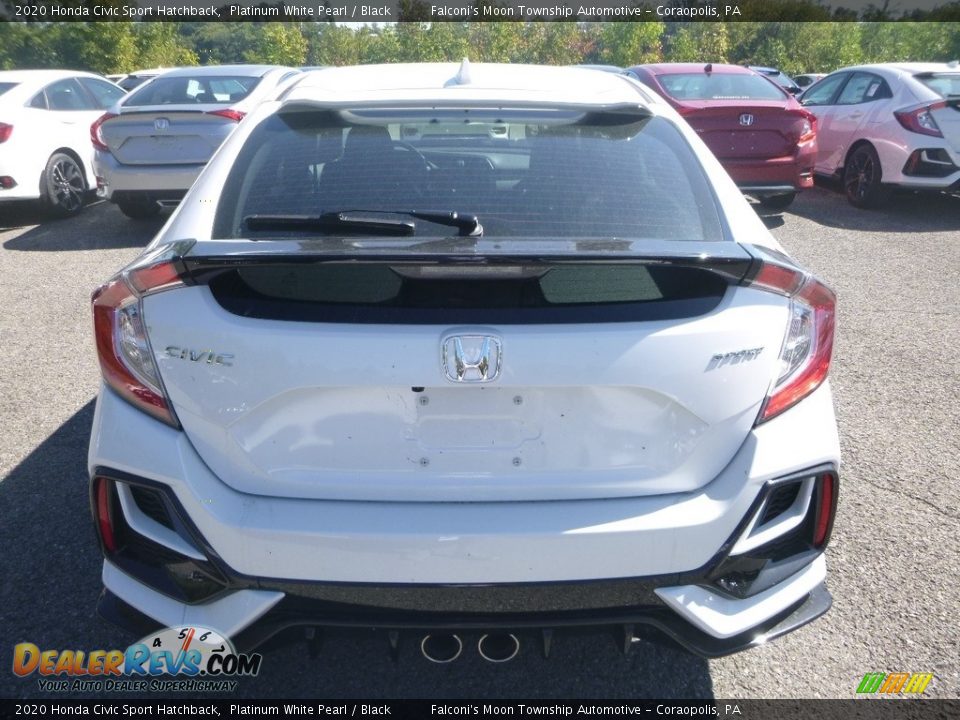 2020 Honda Civic Sport Hatchback Platinum White Pearl / Black Photo #4