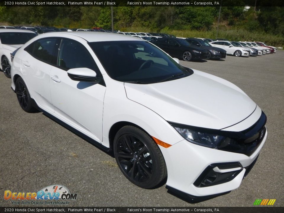 2020 Honda Civic Sport Hatchback Platinum White Pearl / Black Photo #6