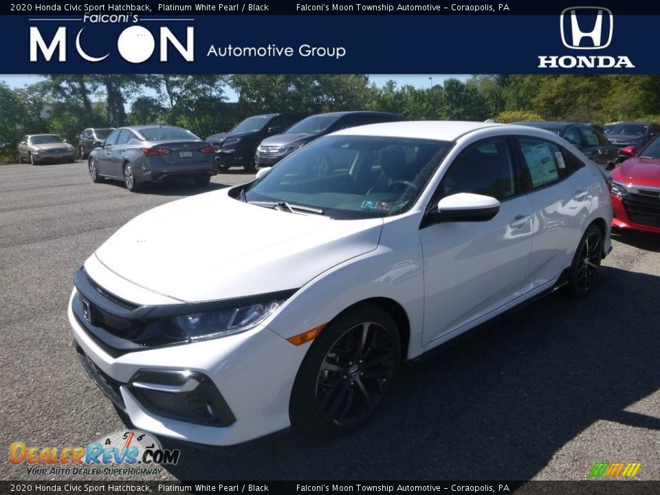 2020 Honda Civic Sport Hatchback Platinum White Pearl / Black Photo #1