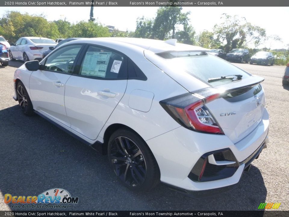 2020 Honda Civic Sport Hatchback Platinum White Pearl / Black Photo #3