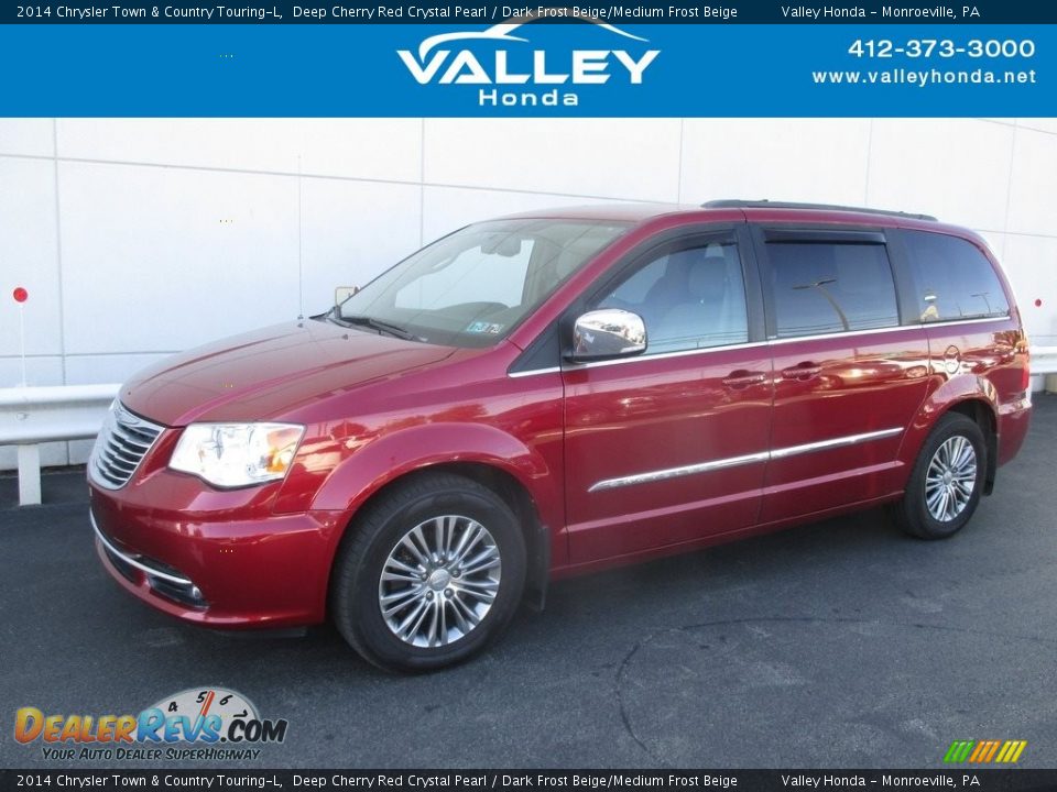 2014 Chrysler Town & Country Touring-L Deep Cherry Red Crystal Pearl / Dark Frost Beige/Medium Frost Beige Photo #1