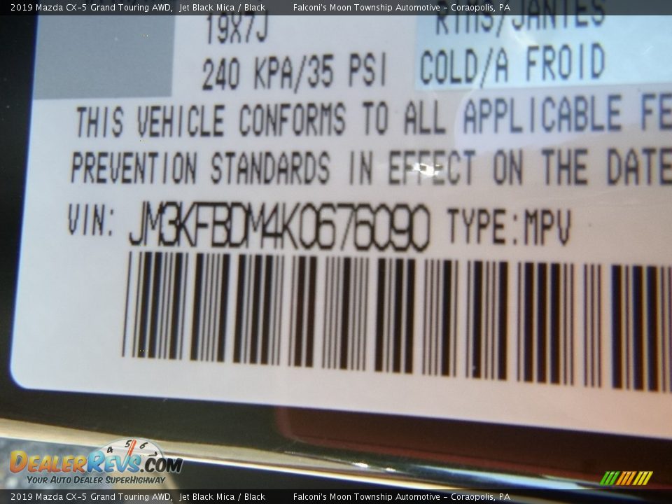 2019 Mazda CX-5 Grand Touring AWD Jet Black Mica / Black Photo #12