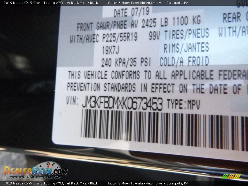 2019 Mazda CX-5 Grand Touring AWD Jet Black Mica / Black Photo #12
