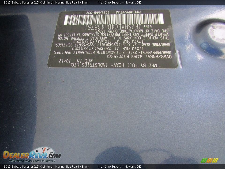 2013 Subaru Forester 2.5 X Limited Marine Blue Pearl / Black Photo #31
