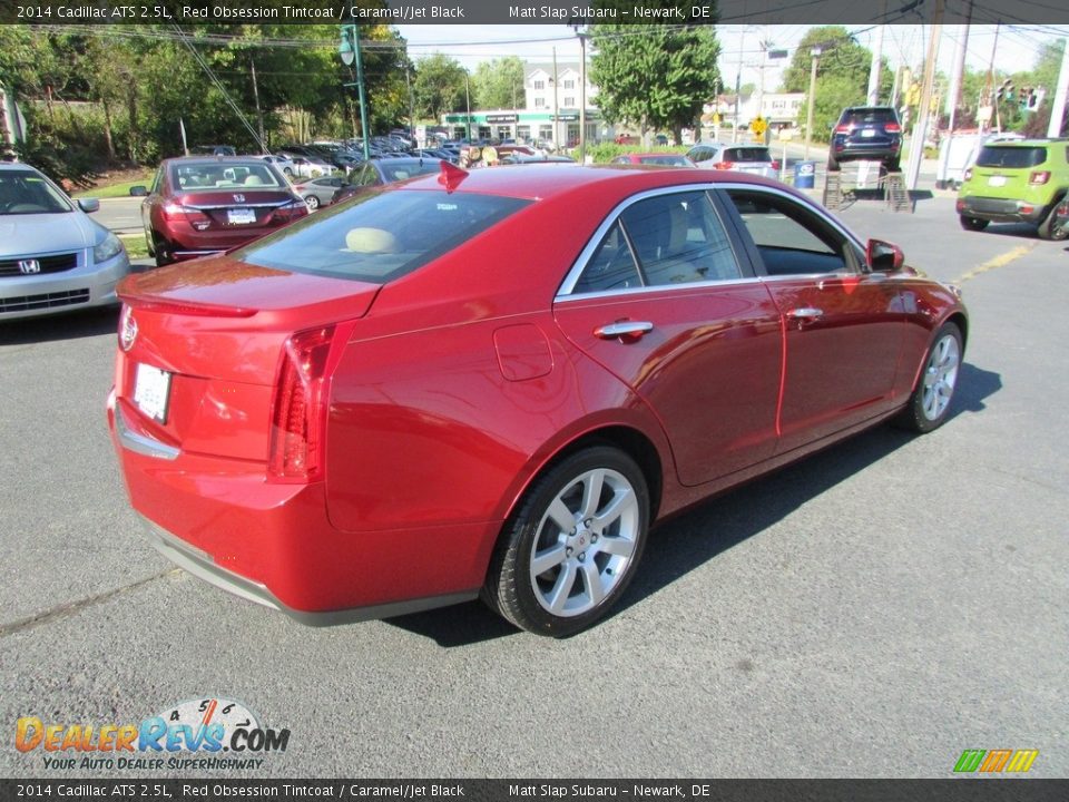 2014 Cadillac ATS 2.5L Red Obsession Tintcoat / Caramel/Jet Black Photo #6