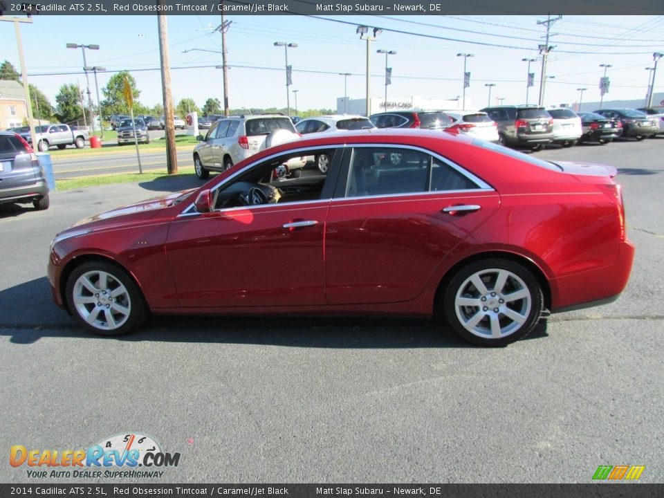 2014 Cadillac ATS 2.5L Red Obsession Tintcoat / Caramel/Jet Black Photo #9