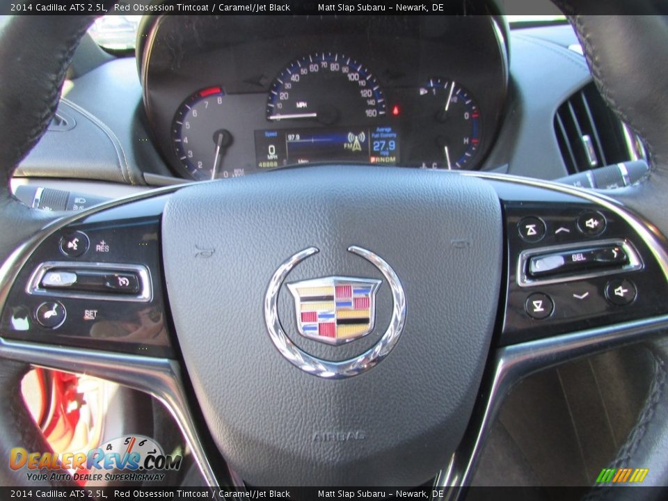 2014 Cadillac ATS 2.5L Red Obsession Tintcoat / Caramel/Jet Black Photo #11