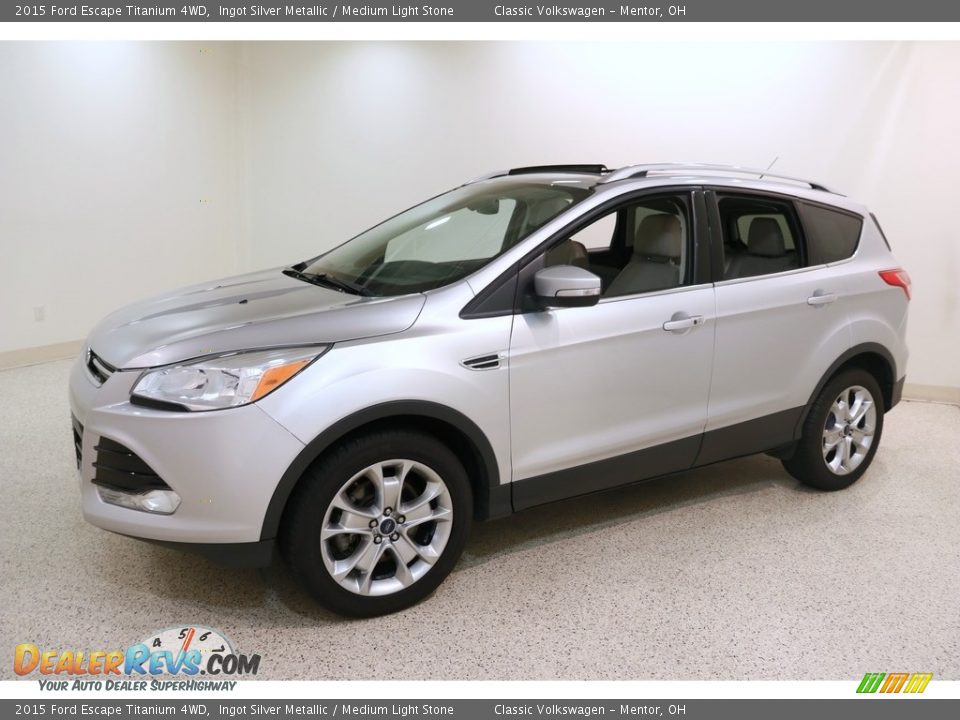 2015 Ford Escape Titanium 4WD Ingot Silver Metallic / Medium Light Stone Photo #3