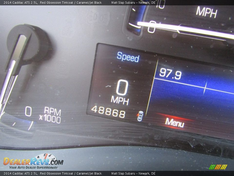 2014 Cadillac ATS 2.5L Red Obsession Tintcoat / Caramel/Jet Black Photo #28